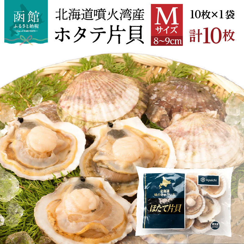 北海道噴火湾産ホタテ片貝 (Mサイズ／10枚×1袋)【計10枚】_HD117-037 【M】10枚×1袋（計10枚）