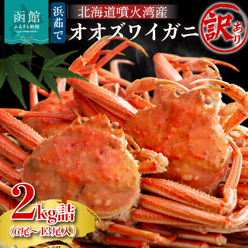 【2026年2月発送　先行予約】【訳あり】浜茹でオオズワイガニ 2kg 詰めセット 北海道噴火湾産 _HD206-001