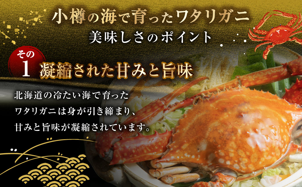 北海道 小樽市産 ワタリガニ 1.6kg (400g×4尾) 蟹 かに ワタリ蟹