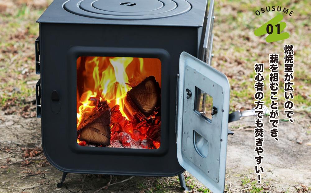 新保製作所 角型薪ストーブ窓付ガード付 ”ベイダー”