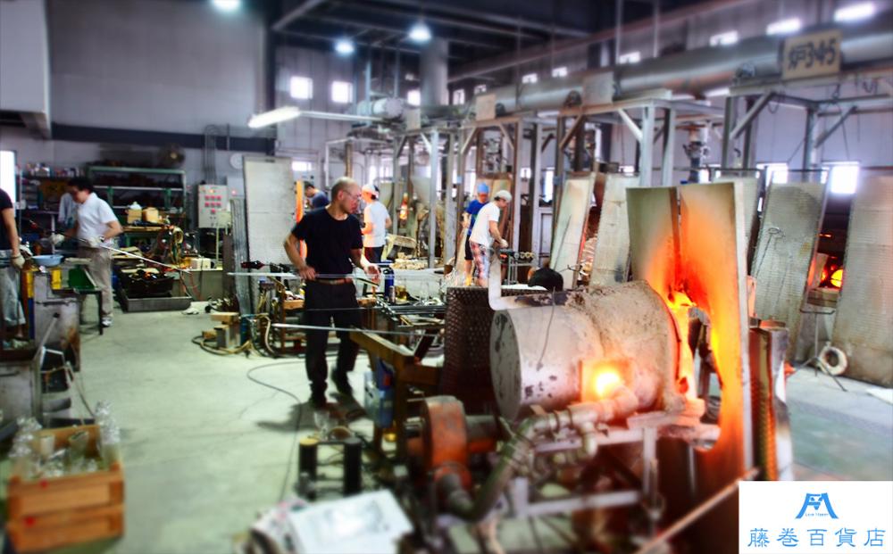 DW007【藤巻百貨店】深川硝子工芸/国産クリスタルグラス「GOKAN」Fujimaki Blue （ROCK WAVE）