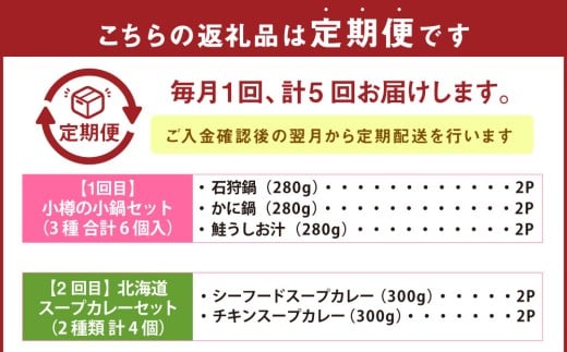 【5回定期便】小樽の小鍋・北海道スープカレーセット