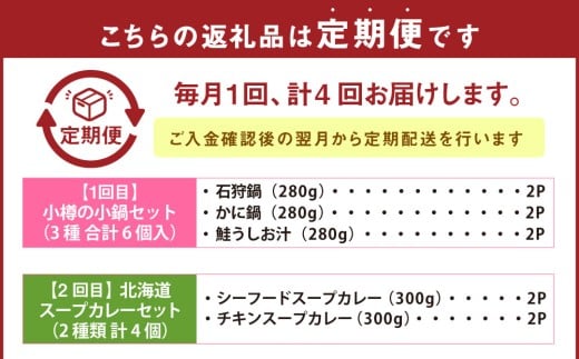 【4回定期便】小樽の小鍋・北海道スープカレーセット