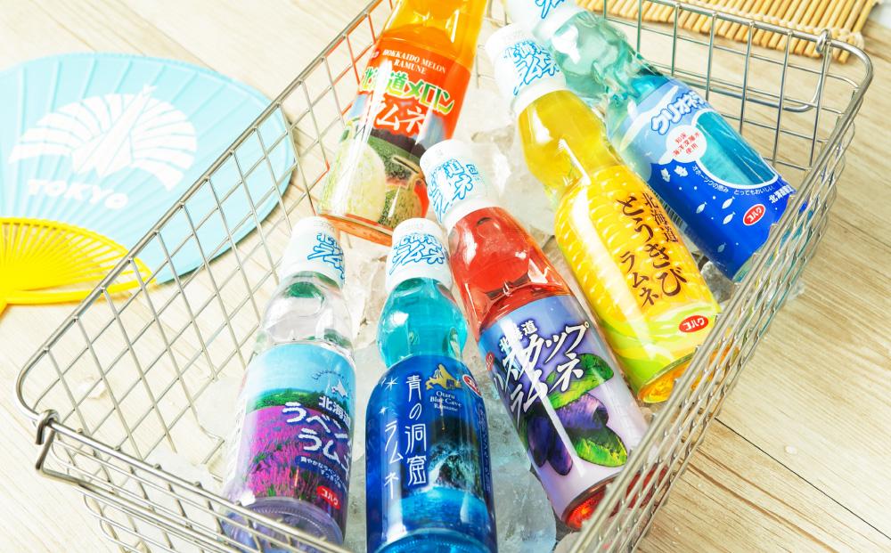 北海道 ラムネ 6種セット 各200ml×5本ずつ (北海道メロン、ハスカップ、ラベンダー、青の洞窟、クリオネ、とうきび)