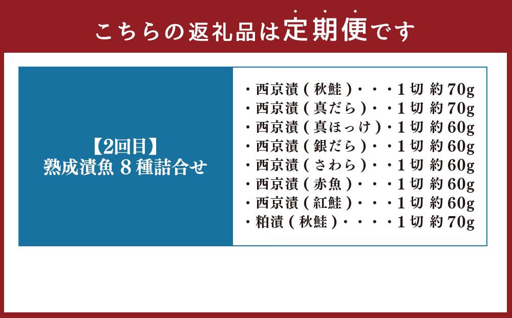 【4カ月定期便】紅鮭と北海道産干物の詰合せ・熟成漬魚 8種詰合せ