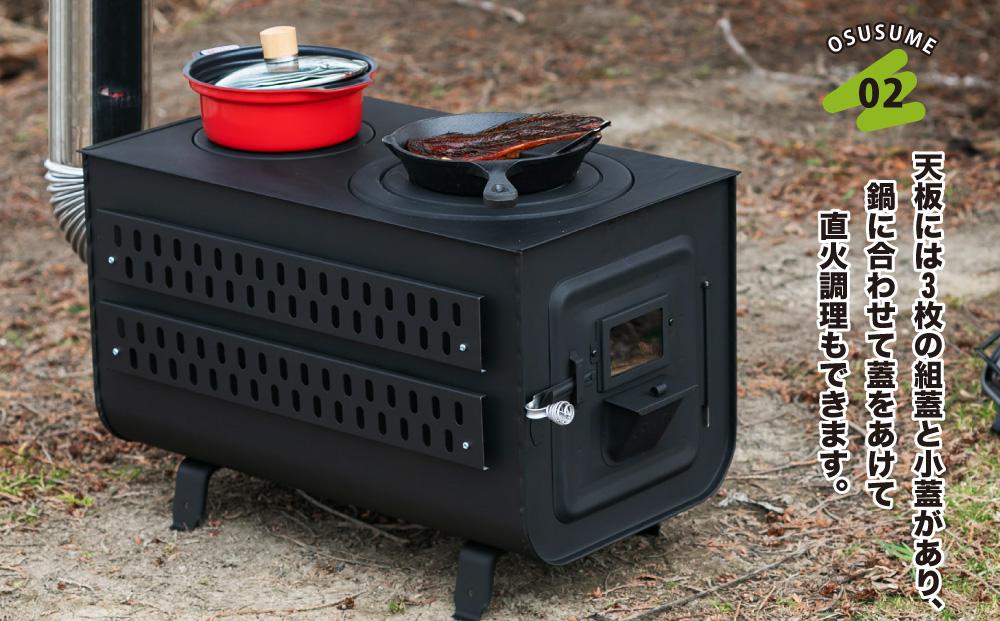 新保製作所 角型薪ストーブ窓付ガード付 ”ベイダー”