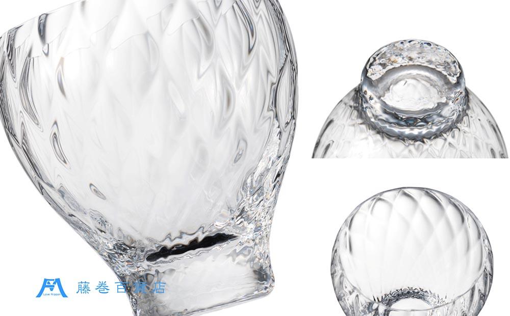 【藤巻百貨店】＜深川硝子工芸＞クリスタルグラス「GOKAN」OWAN WAVE ブルーとクリアのペアセット