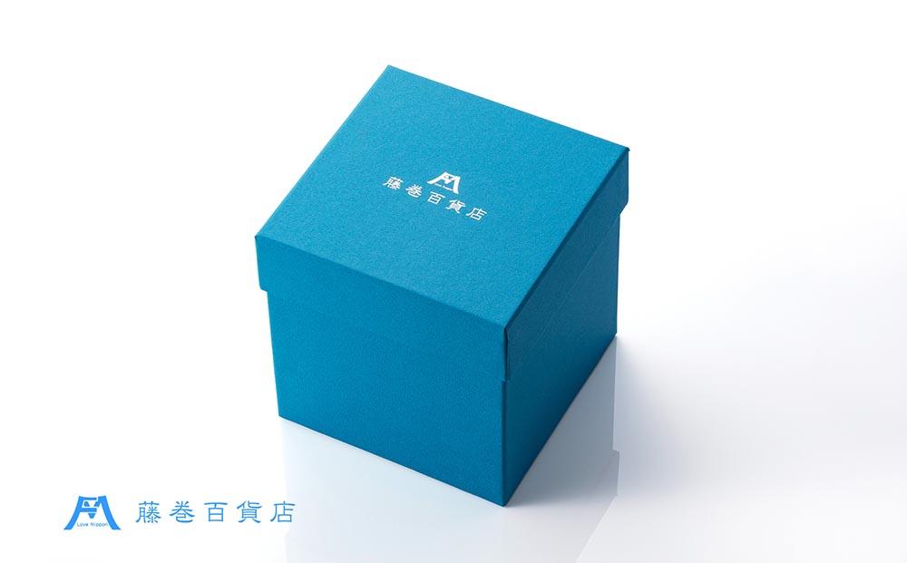 【藤巻百貨店】＜深川硝子工芸＞モダン・江戸切子 クリスタルバルーンワイングラス（フジマキブルー）