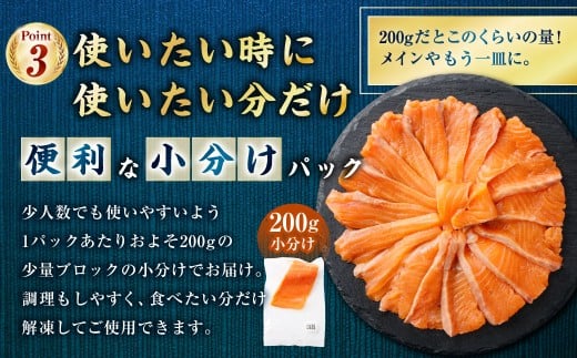 北海道産サーモン 約800g （約200g×4パック）