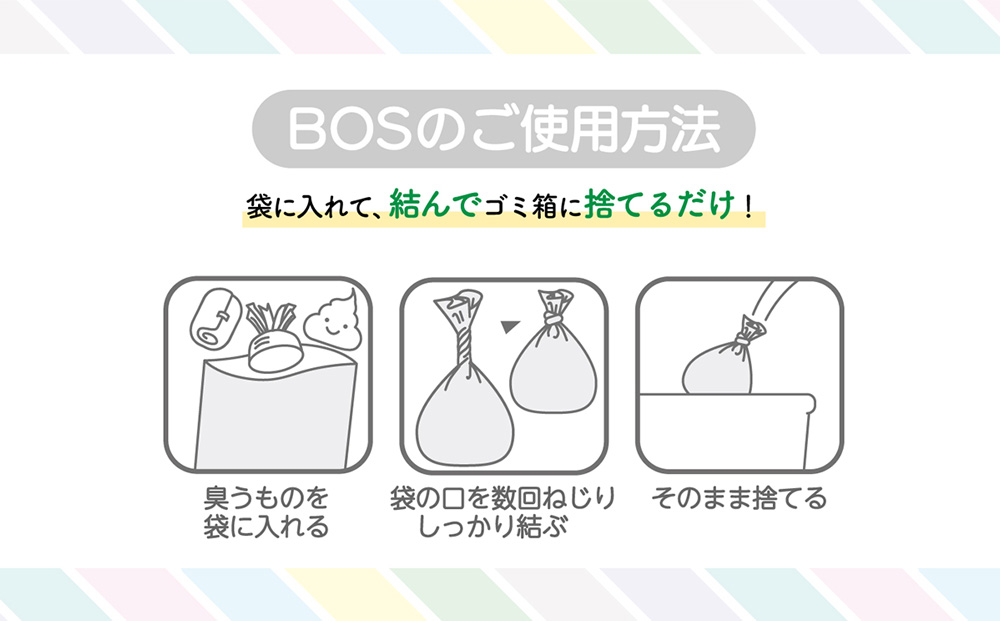 臭わない袋BOS 非常用臭わない トイレセット 15回分&生ゴミが臭わない袋 Sサイズ 100枚入り
