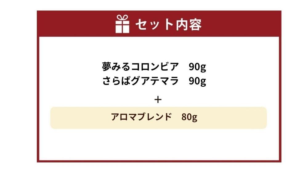 小樽珈琲香房　中深煎3種セット（2種+アロマブレンド）（中挽き）