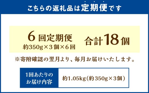 【6回定期便】 北海道フロマージュ （メロン） 約1.05kg （約350g×3個） （計約6.3kg） フロマージュ クリームチーズ ケーキ 洋菓子 菓子 お菓子 定期便 北海道 小樽市 冷凍