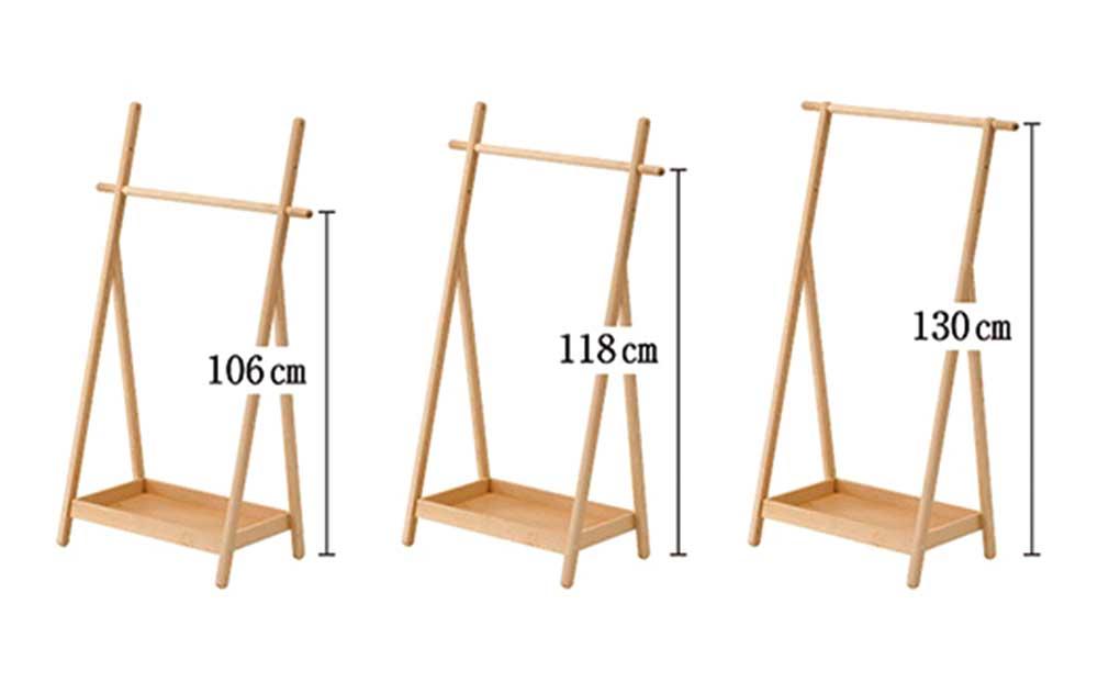 旭川家具　コサイン　子どもラック （W:75.5×H:130×D:41cm） 【 旭川家具 北海道 旭川市 木製 家具 高さ調節OK 3段階調節 コート掛け ハンガーラック 洋服掛け 木製ラック トレー 鞄置き ズボン置き 鞄収納 洋服収納 見せる収納 入学祝い 入園祝い 贈り物 プレゼントお誕生日祝い シンプル ナチュラル 手作り 北欧 おしゃれ 天然木 無垢 】_00648