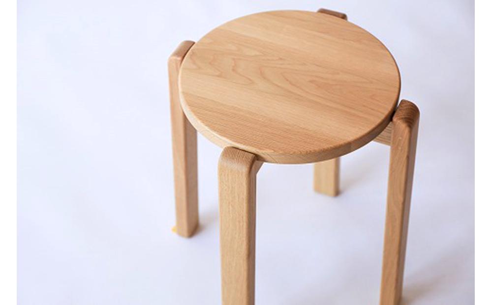 旭川家具　山室家具製作所　ALTO(アルト)　No.1　丸スツール　ナラ　LA色 【 国産 無垢 インテリア 木製 ナチュラル チェア スツール 椅子 リビング 玄関 北海道 】 _00525