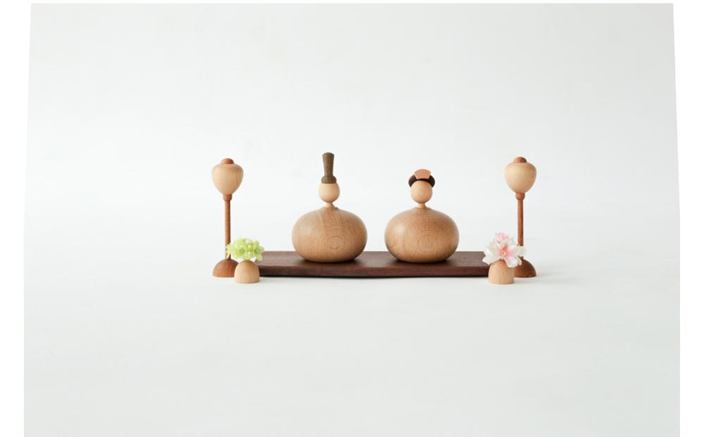 旭川クラフト K-WOOD(ケイ ウッド) ひな人形 まるびな 【 国産 無垢 インテリア 木製 ナチュラル 雛人形 コンパクト 節句 ひな祭り お雛様 プレゼント 北海道 】_00781