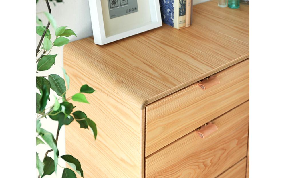 旭川家具 WOW WAO(ワオ) サイドボード 丸脚 【 国産 無垢 インテリア 木製 収納 ナチュラル キャビネット サイドボード リビング ダイニング 北海道 】 _01022