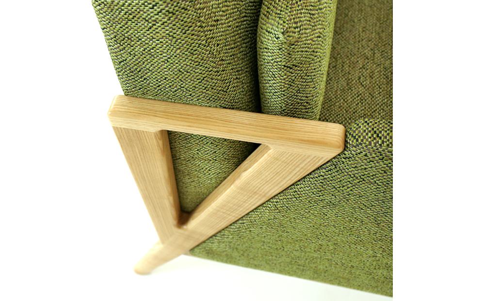 旭川家具 宮田産業 ASH(アッシュ) 2P ソファ ナチュラル色 【 国産 無垢 インテリア 木製 ナチュラル ソファ ソファー 2人掛け リビング ダイニング 北海道 】_01108