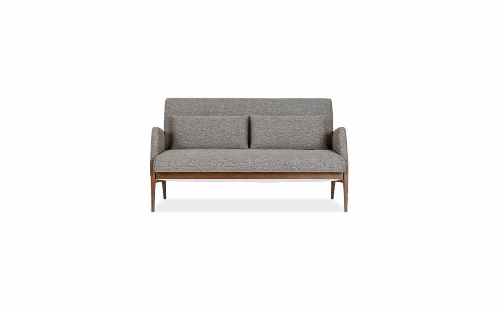 旭川家具 宮田産業 ASH(アッシュ) 2P ソファ ブラウン色 【 国産 無垢 インテリア 木製 ナチュラル ソファ ソファー 2.5人掛け 3人掛け リビング ダイニング 北海道 】_01109