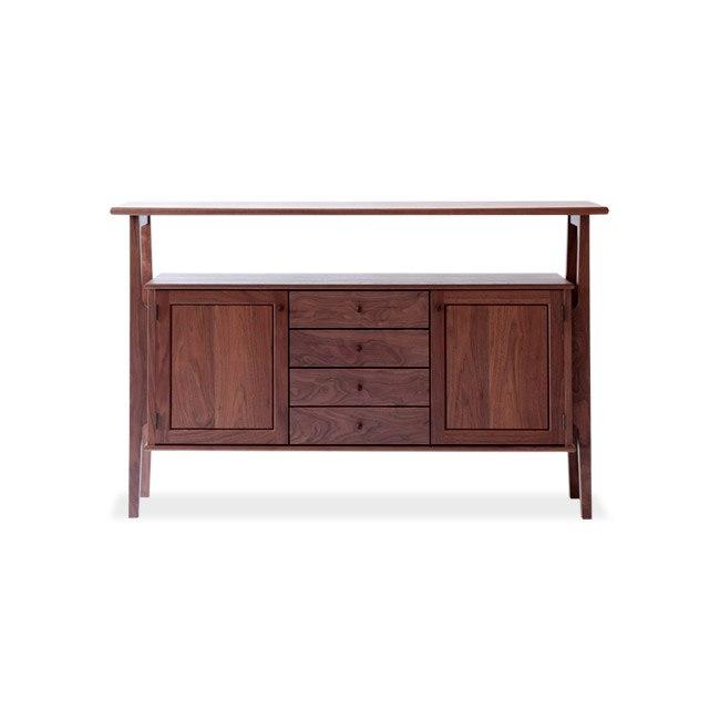 旭川家具　山室家具製作所　プロトNo.401キャビネット　ウォールナット 【 国産 無垢 インテリア 木製 収納 ナチュラル キャビネット リビング ダイニング 北海道 】 _01957