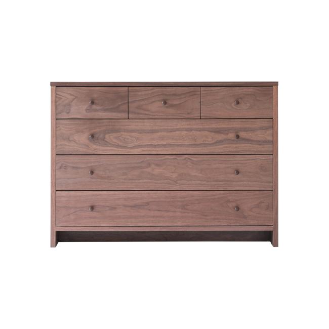 旭川家具　山室家具製作所　プロトNo.801チェスト(4段)　ウォールナット 【 国産 無垢 インテリア 木製 収納 ナチュラル キャビネット チェスト リビング ダイニング 北海道 】 _01968