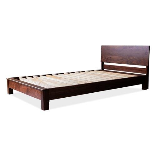 旭川家具 MUKU工房オリジナル ムク ベッド セミダブル ウォールナット 【 国産 無垢 インテリア 木製 ナチュラル すのこ セミダブルベッド ベッドフレーム 寝室 北海道 】 _03227