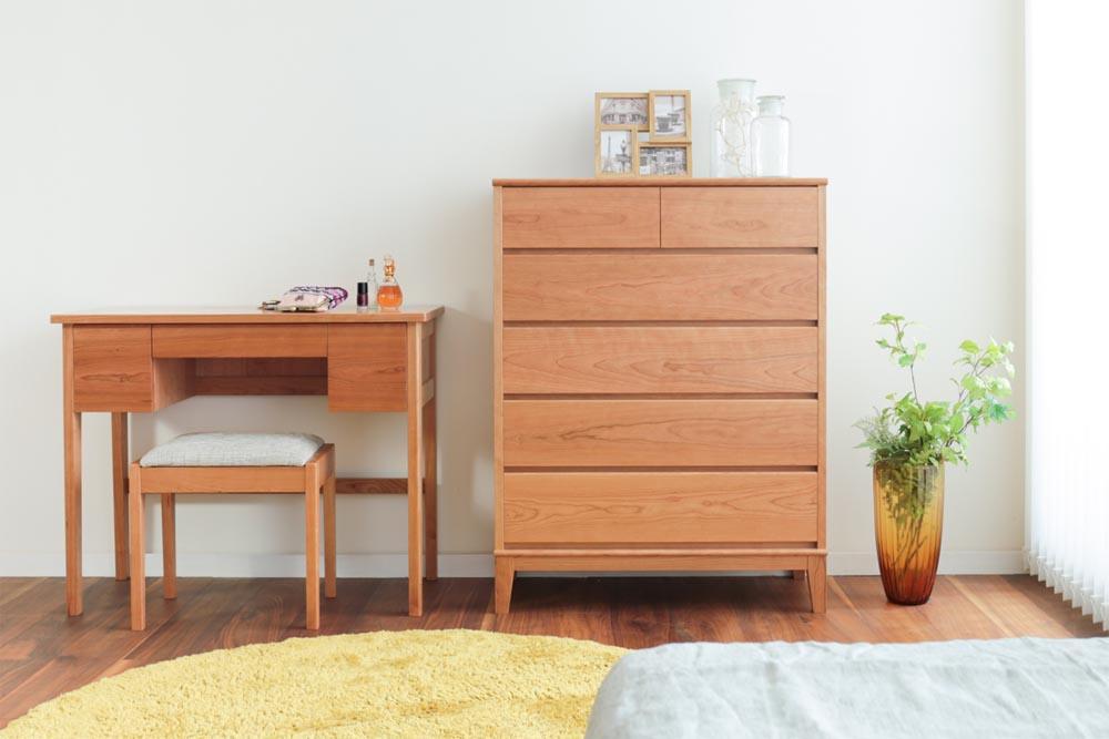 旭川家具 MUKU工房オリジナル ムク チェスト チェリー 【 国産 無垢 インテリア 木製 収納 ナチュラル キャビネット チェスト リビング ダイニング 北海道 】 _03229