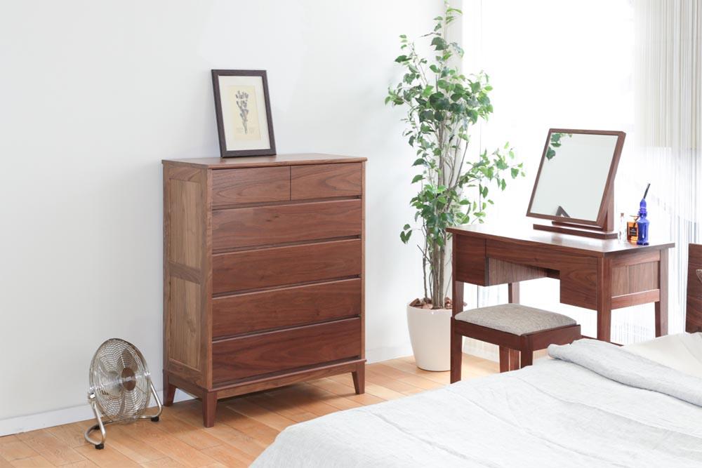 旭川家具 MUKU工房オリジナル ムク チェスト ウォールナット 【 国産 無垢 インテリア 木製 収納 ナチュラル キャビネット チェスト リビング ダイニング 北海道 】 _03230