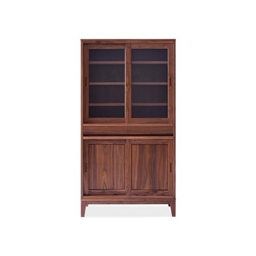 旭川家具 MUKU工房オリジナル ムク ダイニングキャビネット ウォールナット 【 国産 無垢 インテリア 木製 ナチュラル キャビネット 食器棚 キッチンボード 収納 キッチン ダイニング 北海道 】_03233