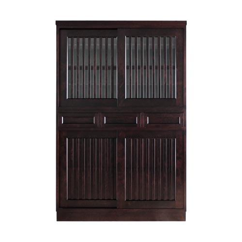 旭川家具 山室家具製作所 民芸家具 北の匠 No.2 水屋 120 カバ 【 国産 無垢 インテリア 木製 収納 民芸 ダイニングボード 食器棚 キッチンボード ダイニング キッチン 北海道 】 _03407