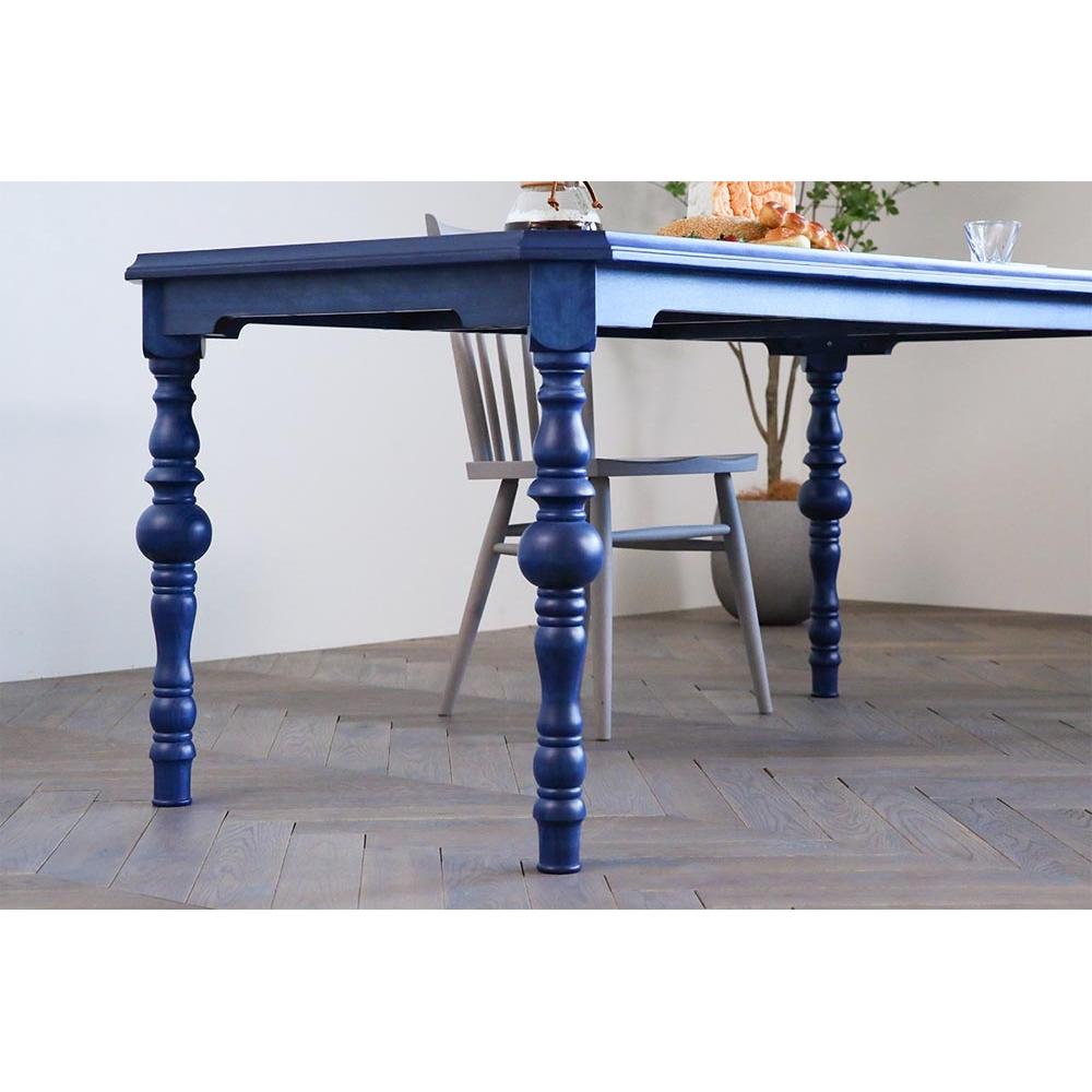 旭川家具 クリエイトファニチャー 北海 ダイニングテーブル カバ(ネイビー) 【 国産 無垢 インテリア 木製 クラシック ダイニングテーブル 食卓テーブル ダイニング 北海道 】 _03864