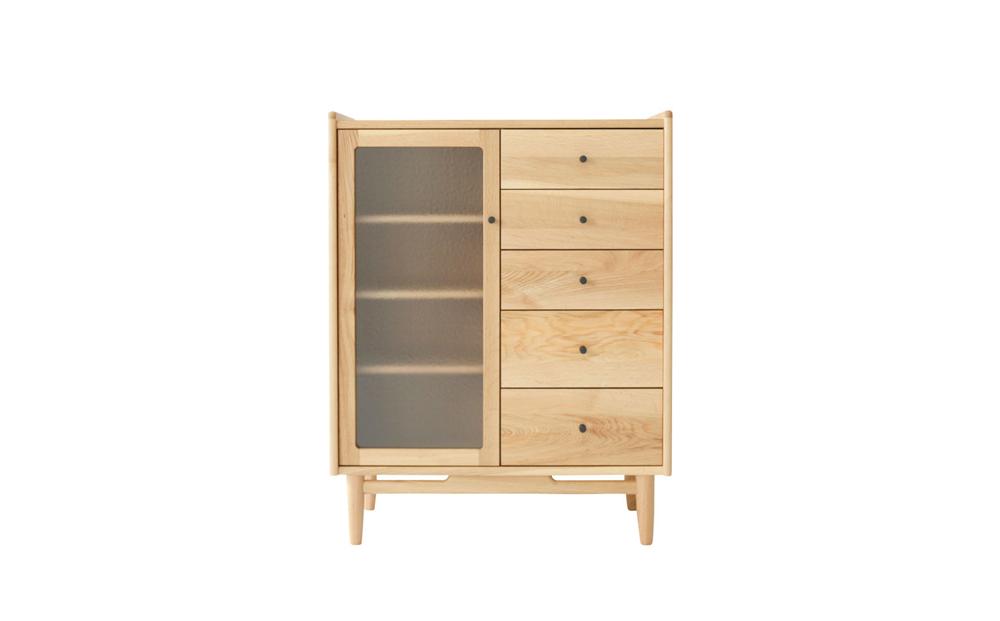 旭川家具 MUKU工房オリジナル ジャム サイドボード 80 北海道ナラ 【 国産 無垢 インテリア 木製 収納 ナチュラル キャビネット サイドボード リビング ダイニング 北海道 】 _04571