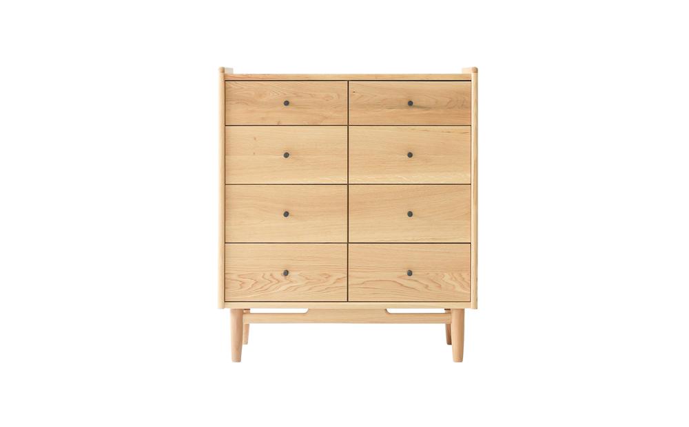 旭川家具 MUKU工房オリジナル ジャム リビングチェスト 北海道ナラ 【 国産 無垢 インテリア 木製 収納 ナチュラル キャビネット チェスト リビング ダイニング 北海道 】 _04576