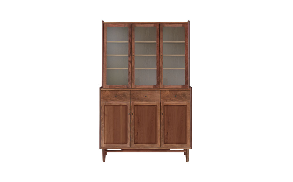 旭川家具 MUKU工房オリジナル ジャム カップボード 120 ウォールナット_04905