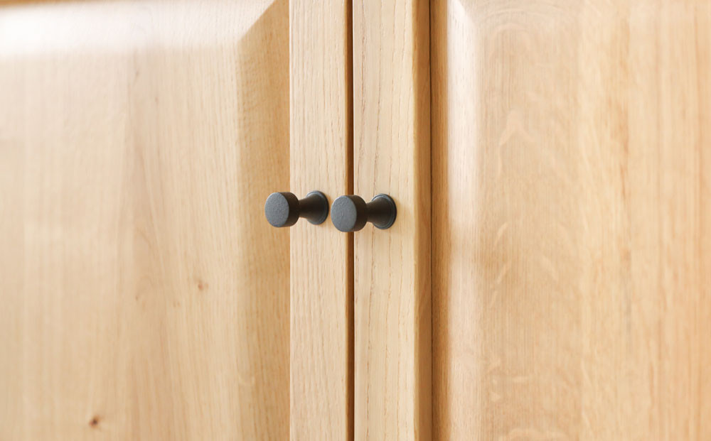 旭川家具 MUKU工房オリジナル ジャム カップボード 120 北海道ナラ_04906