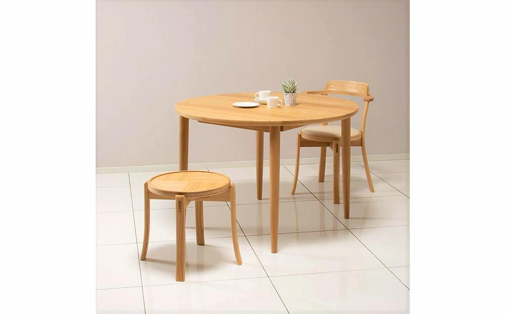 旭川家具 カンディハウス ルントオム チェアー（座張）＆ スツール（木座） 北海道タモNF_00799