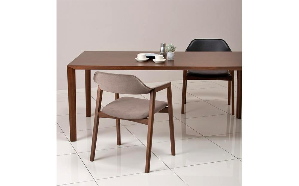 旭川家具 カンディハウス TEN アームチェアーUB（座張） ウォルナットCW／ウルトラスエードGY_00463