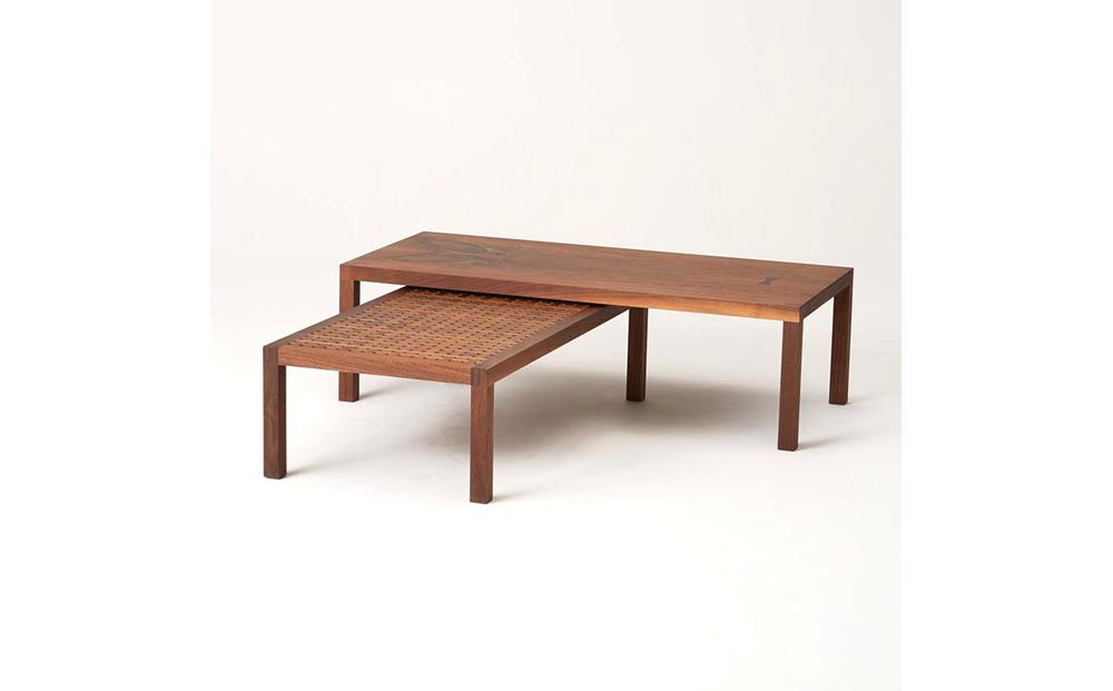 旭川家具 カンディハウス 一本技 ネストテーブルセット ウォルナットOFN_01333