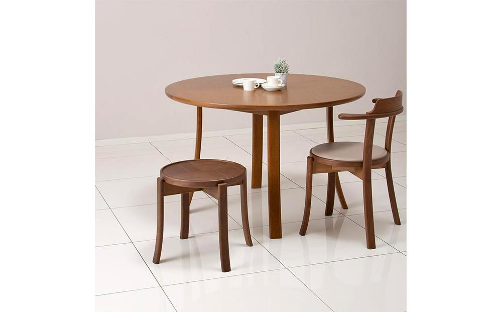 旭川家具 カンディハウス ルントオム スツール（木座） ウォルナットCW_00466