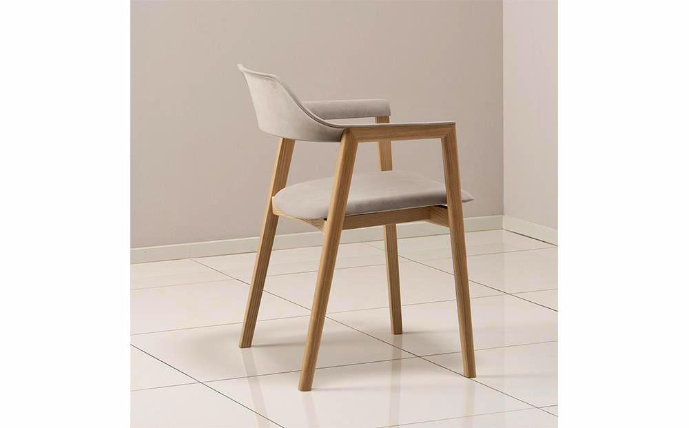 旭川家具 カンディハウス TEN アームチェアーUB（座張） 北海道タモNF／ウルトラスエードLGY_00728