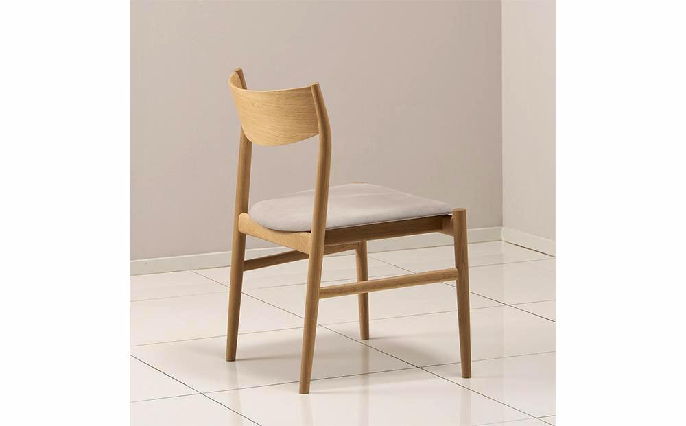 旭川家具 カンディハウス KAMUY サイドチェアー（座張） 北海道ナラNF／ウルトラスエードLGY_00739