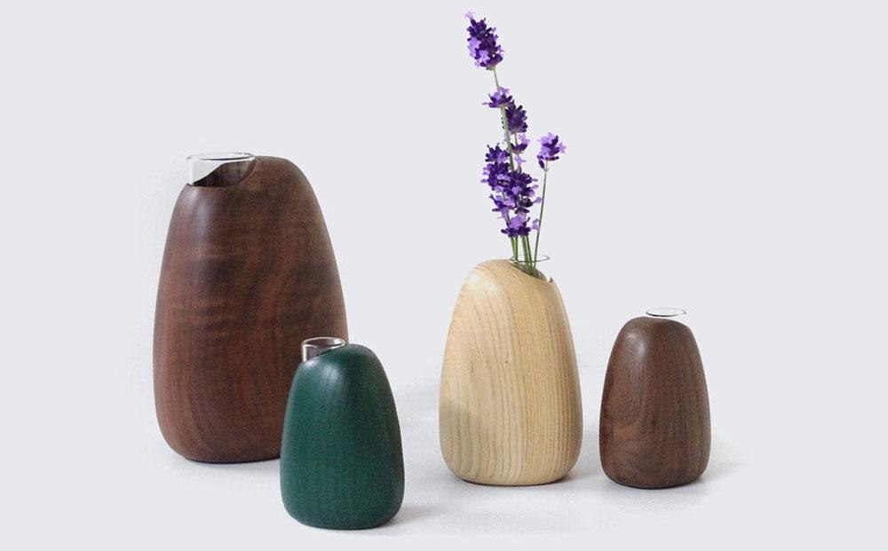 Mango vase - regular　ash/SASAKI【旭川クラフト(木製品/一輪挿し)】マンゴーベース / ササキ工芸_03256
