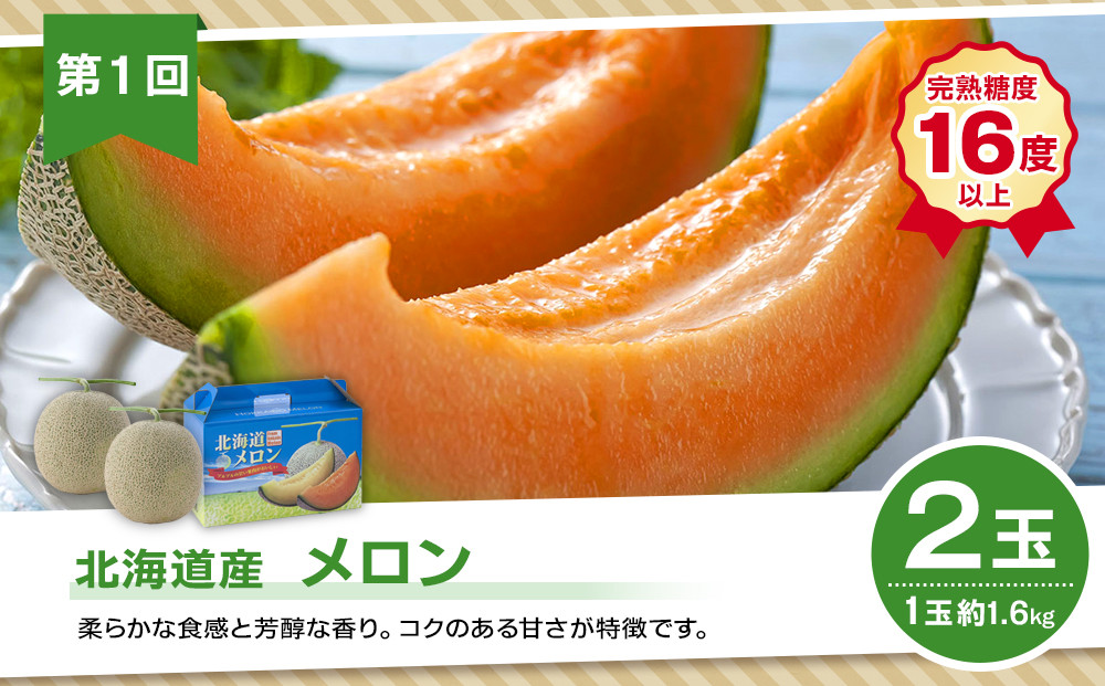 【26年7月発送開始】かに太郎 定期便Aセット（赤肉メロン、ライオンコーン、白くまコーン、無添加鮭イクラ醤油漬け）全4回 _01193