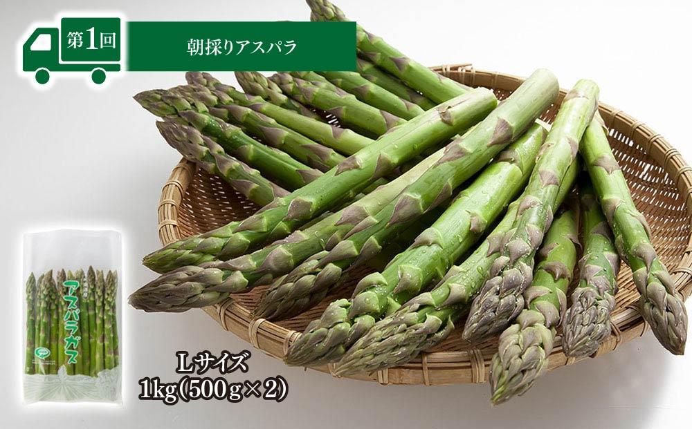 【26年5月発送開始】かに太郎 定期便Cセット（アスパラ、赤肉メロン、ライオンコーン）全3回 _01598