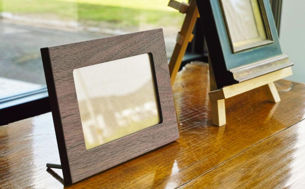 天然木使用 木製 フォトフレーム（ウォルナット） L版サイズ_01726