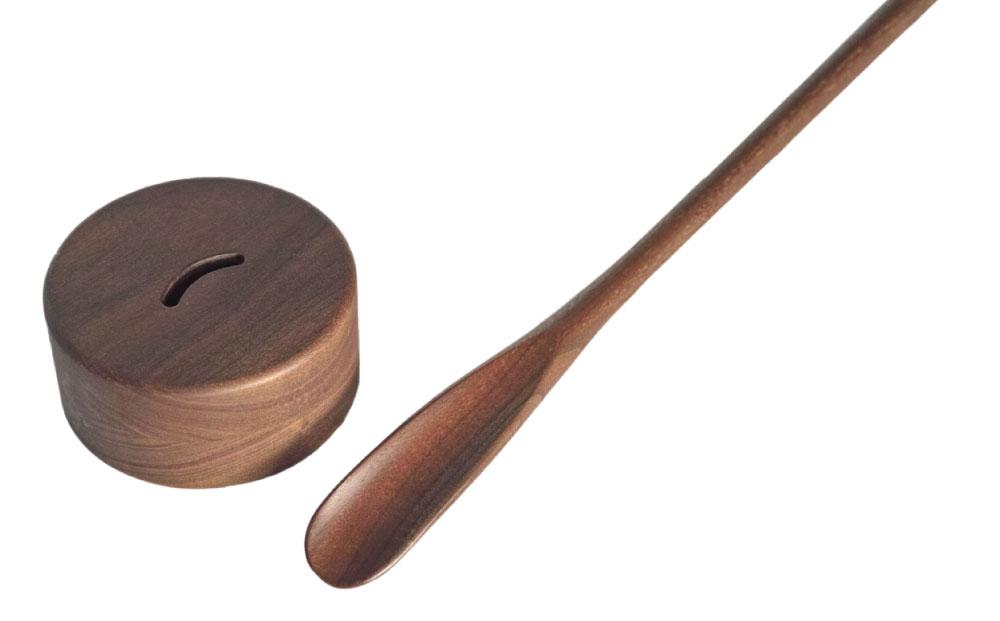 天然木使用 木製 くつべら・くつべら立てセット（ウォルナット）_01736