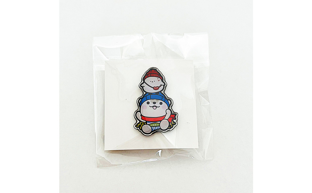 ＼旭川市公式キャラグッズ！／あさっぴー＆シマエ大福　ピンバッジ_05066