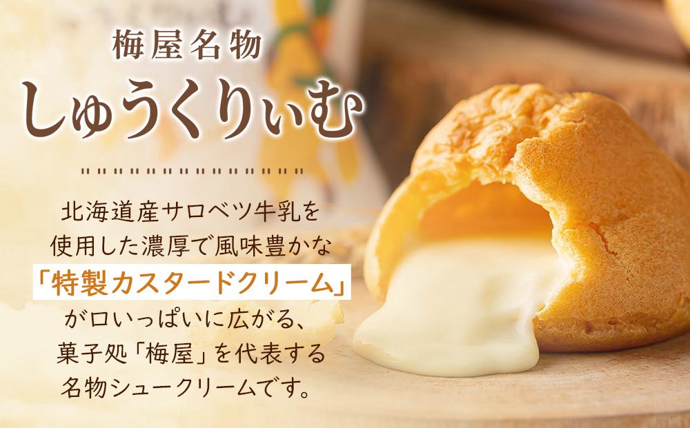 梅屋名物「しゅうくりぃむ」　12個 【 シュークリーム 菓子 お菓子 おかし スイーツ デザート 洋菓子 旭川 北海道 人気 お楽しみ セット 食品 】_04851