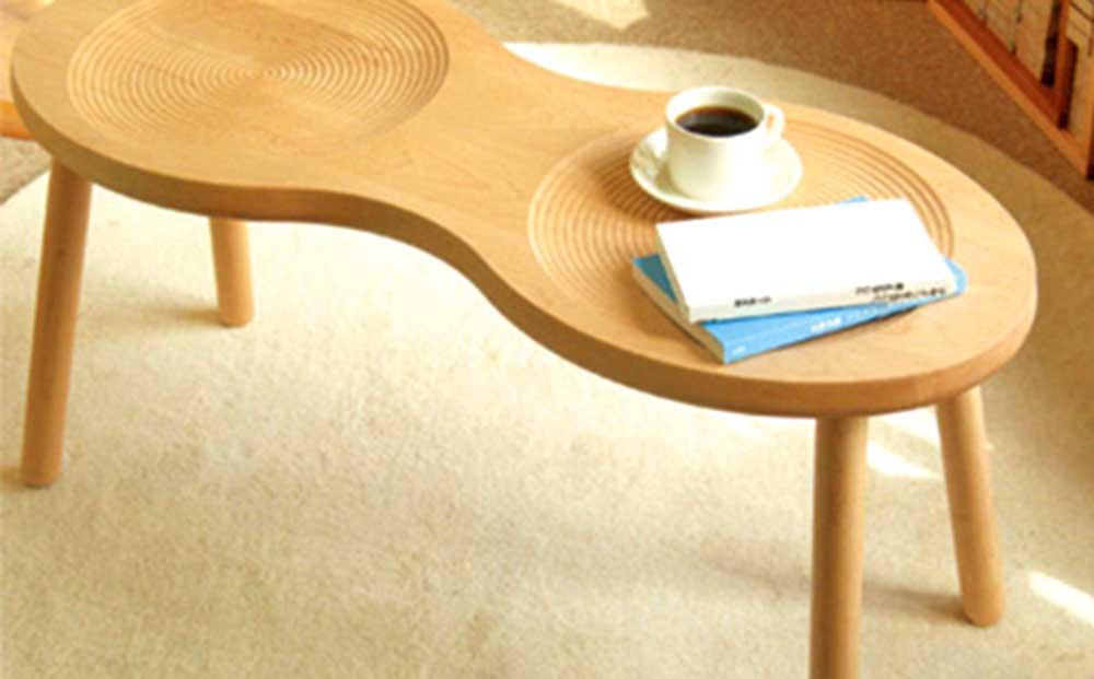 旭川家具　コサイン　ピーナッツスツール 【 旭川家具 北海道 旭川市 木製 家具 椅子 サイドテーブル ミニテーブル 腰掛け シンプル ナチュラル 手作り 北欧 おしゃれ 天然木 無垢 】_00654