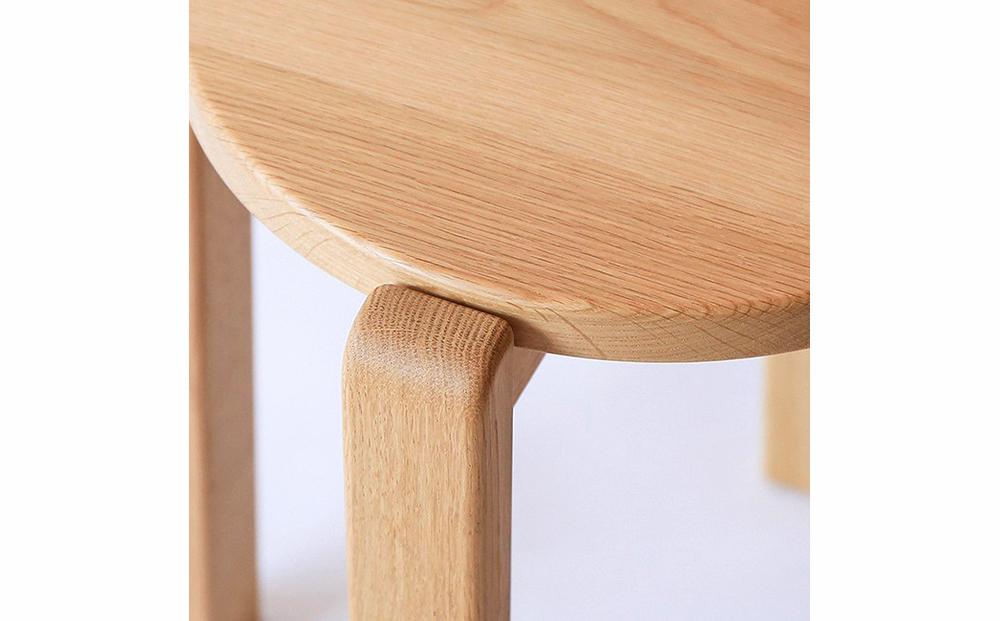 旭川家具　山室家具製作所　ALTO(アルト)　No.1　丸スツール　ナラ　LA色 【 国産 無垢 インテリア 木製 ナチュラル チェア スツール 椅子 リビング 玄関 北海道 】 _00525