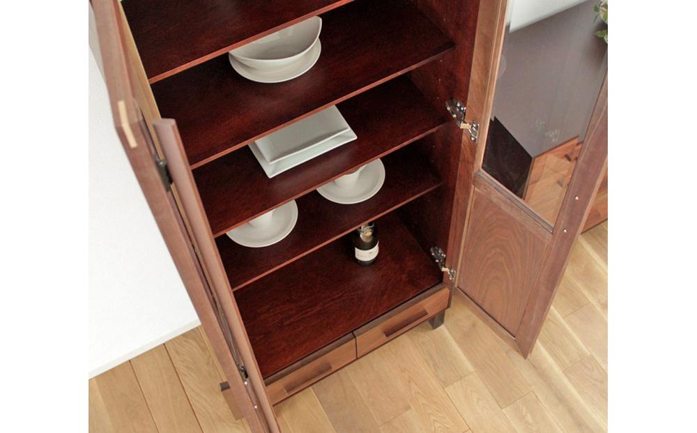 旭川家具 クリエイトファニチャー W&B(ダブルアンドビー) キャビネット 70 【 国産 無垢 インテリア 木製 収納 モダン ヴィンテージ キャビネット チェスト リビング ダイニング  ウォールナット カバ ビーチ 北海道 】 _00990